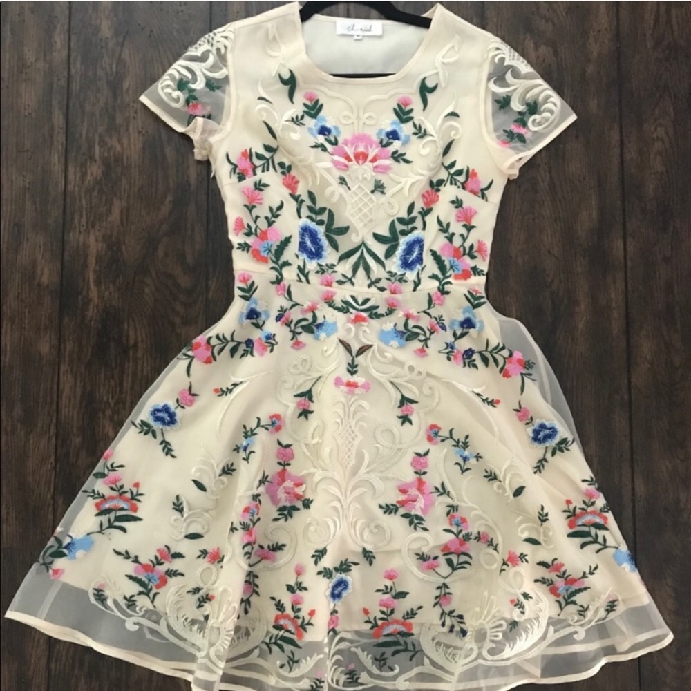 ChicWish Garden Dress beautifully embroidered - Picture 3 of 6
